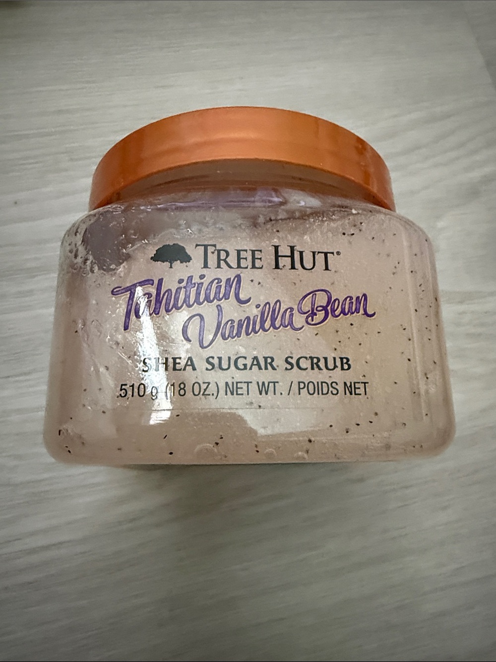 Tree Hut Tahitian Vanilla Bean Shea Sugar Scrub - Peach Jar